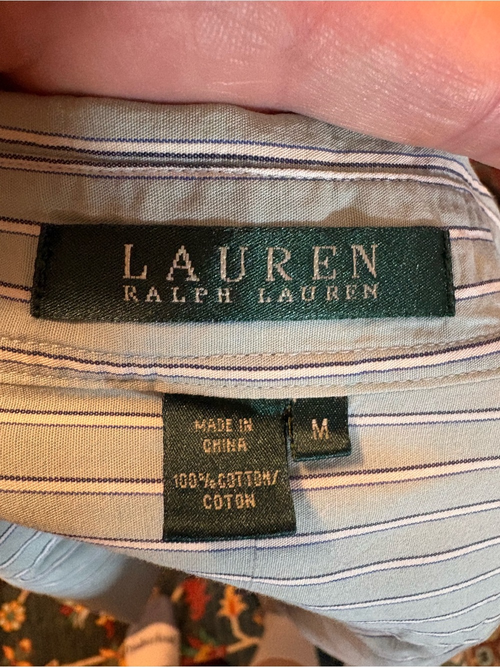 Ralph Lauren Light Blue Pinstripe Button up Shirt - Picture 6 of 6